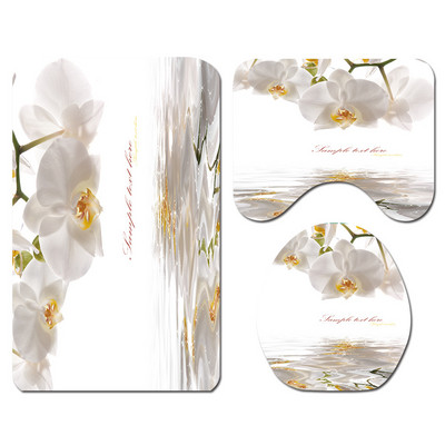 3Pcs/Set Cvjetne prostirke za kupaonicu Tepisi za kupaonicu u obliku slova U Set toaletnih prostirki za noge Upijajuće prostirke za kupaonicu