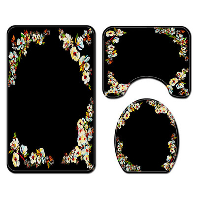 3Pcs/Set Cvjetne prostirke za kupaonicu Tepisi za kupaonicu u obliku slova U Set toaletnih prostirki za noge Upijajuće prostirke za kupaonicu