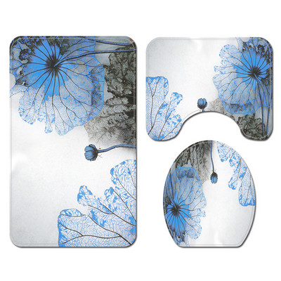 3Pcs/Set Cvjetne prostirke za kupaonicu Tepisi za kupaonicu u obliku slova U Set toaletnih prostirki za noge Upijajuće prostirke za kupaonicu