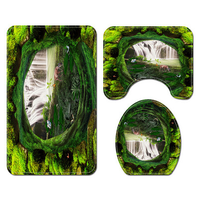 3Pcs/Set Cvjetne prostirke za kupaonicu Tepisi za kupaonicu u obliku slova U Set toaletnih prostirki za noge Upijajuće prostirke za kupaonicu