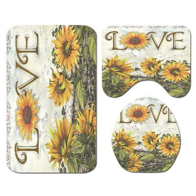 3Pcs/Set Cvjetne prostirke za kupaonicu Tepisi za kupaonicu u obliku slova U Set toaletnih prostirki za noge Upijajuće prostirke za kupaonicu