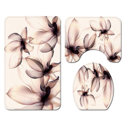 3Pcs/Set Cvjetne prostirke za kupaonicu Tepisi za kupaonicu u obliku slova U Set toaletnih prostirki za noge Upijajuće prostirke za kupaonicu