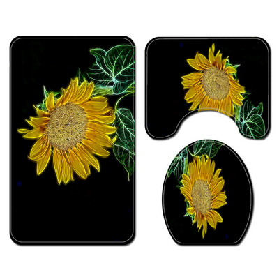 3Pcs/Set Cvjetne prostirke za kupaonicu Tepisi za kupaonicu u obliku slova U Set toaletnih prostirki za noge Upijajuće prostirke za kupaonicu