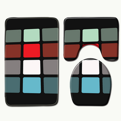 Zeegle 3D geometrijski uzorak Podloga za tuširanje Periva podloga za kupaonicu Podloga od mikrovlakana Podloga od memorijske pjene Toalet Tepih Poklopac poklopca WC-a Tepisi