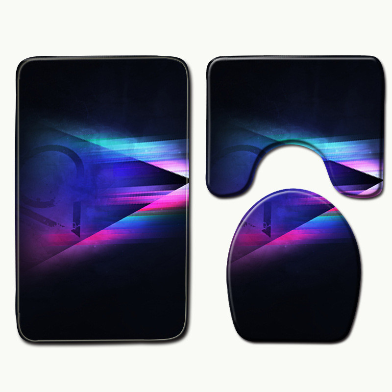 Zeegle 3D geometrijski uzorak Podloga za tuširanje Periva podloga za kupaonicu Podloga od mikrovlakana Podloga od memorijske pjene Toalet Tepih Poklopac poklopca WC-a Tepisi