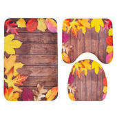 Zeegle 3gab./komplekts Vannas istabas paklājiņu komplekts Koraļļu vilnas pjedestāla paklājs Tualetes vāks Pārvalks Paklājiņi Absorbējoši Vannas istabas Paklāju Komplekti Grīdas Paklājiņi