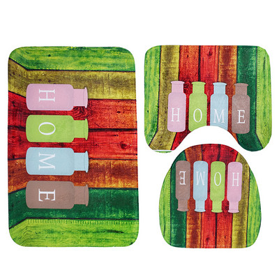 Zeegle 3gab./komplekts Vannas istabas paklājiņu komplekts Koraļļu vilnas pjedestāla paklājs Tualetes vāks Pārvalks Paklājiņi Absorbējoši Vannas istabas Paklāju Komplekti Grīdas Paklājiņi