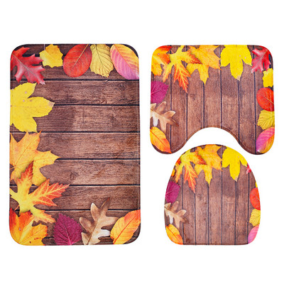 Zeegle 3gab./komplekts Vannas istabas paklājiņu komplekts Koraļļu vilnas pjedestāla paklājs Tualetes vāks Pārvalks Paklājiņi Absorbējoši Vannas istabas Paklāju Komplekti Grīdas Paklājiņi