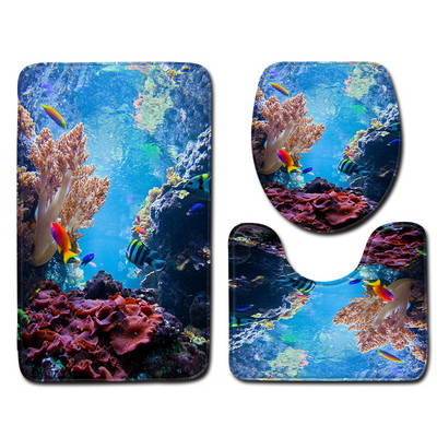 Zeegle 3kom/set prostirki za WC Otirač za kupaonicu Tepih za kupaonicu Upijajuće prostirke za kupaonicu Podna prostirka za tuš kabinu Kupaonski WC tepih Otirači za noge