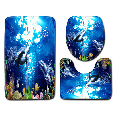 Zeegle 3kom/set prostirki za WC Otirač za kupaonicu Tepih za kupaonicu Upijajuće prostirke za kupaonicu Podna prostirka za tuš kabinu Kupaonski WC tepih Otirači za noge