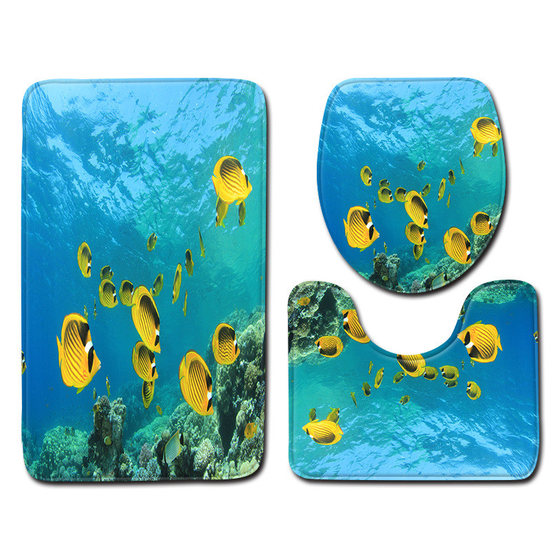 Zeegle 3kom/set prostirki za WC Otirač za kupaonicu Tepih za kupaonicu Upijajuće prostirke za kupaonicu Podna prostirka za tuš kabinu Kupaonski WC tepih Otirači za noge