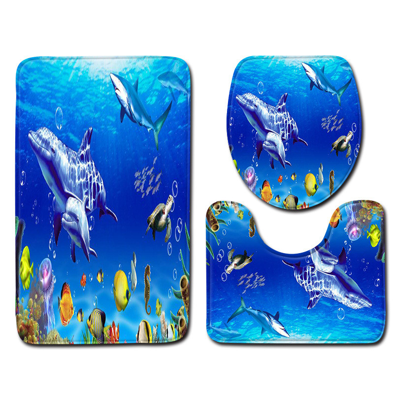 Zeegle 3kom/set prostirki za WC Otirač za kupaonicu Tepih za kupaonicu Upijajuće prostirke za kupaonicu Podna prostirka za tuš kabinu Kupaonski WC tepih Otirači za noge