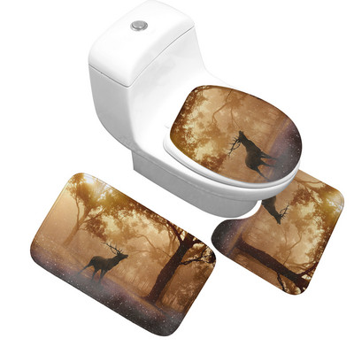 Zeegle 3Pcs Tepih za kupaonske podne prostirke Neklizajuća kupaonska prostirka Kupaonske prostirke Upijajuće toaletne prostirke za kupaonicu Tepih za tuširanje Kupaonske prostirke