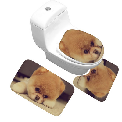 Zeegle 3Pcs Tepih za kupaonske podne prostirke Neklizajuća kupaonska prostirka Kupaonske prostirke Upijajuće toaletne prostirke za kupaonicu Tepih za tuširanje Kupaonske prostirke