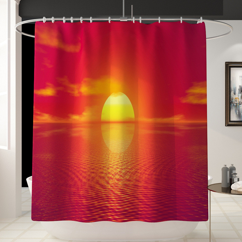 Prostirka za kupaonicu i set zavjesa za tuširanje u crvenoj boji Tepisi za kupaonicu Upijajuće prostirke za WC školjku u obliku slova U Tepisi za kupaonicu