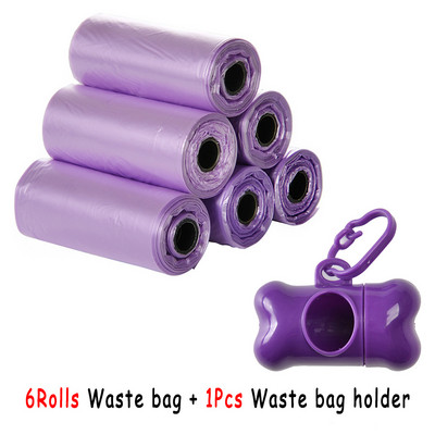 Mājdzīvnieku izkārnījumu maisiņu dozators suņu atkritumu maisu turētājs Plastmasas atkritumu maiss ar klipsi un maisu dozatoru 6 rullīšu atkritumu maisi