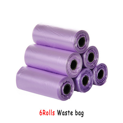 Mājdzīvnieku izkārnījumu maisiņu dozators suņu atkritumu maisu turētājs Plastmasas atkritumu maiss ar klipsi un maisu dozatoru 6 rullīšu atkritumu maisi