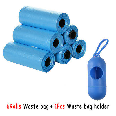 Mājdzīvnieku izkārnījumu maisiņu dozators suņu atkritumu maisu turētājs Plastmasas atkritumu maiss ar klipsi un maisu dozatoru 6 rullīšu atkritumu maisi