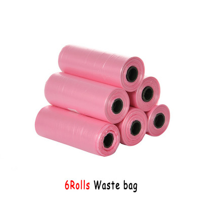 Mājdzīvnieku izkārnījumu maisiņu dozators suņu atkritumu maisu turētājs Plastmasas atkritumu maiss ar klipsi un maisu dozatoru 6 rullīšu atkritumu maisi