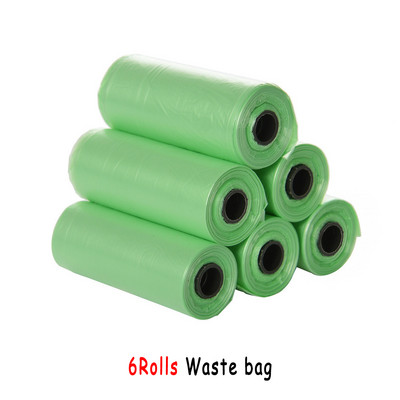 Mājdzīvnieku izkārnījumu maisiņu dozators suņu atkritumu maisu turētājs Plastmasas atkritumu maiss ar klipsi un maisu dozatoru 6 rullīšu atkritumu maisi