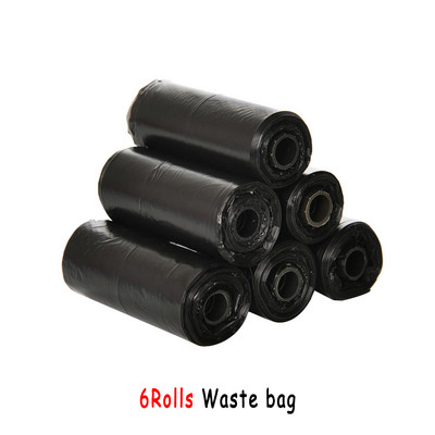Mājdzīvnieku izkārnījumu maisiņu dozators suņu atkritumu maisu turētājs Plastmasas atkritumu maiss ar klipsi un maisu dozatoru 6 rullīšu atkritumu maisi