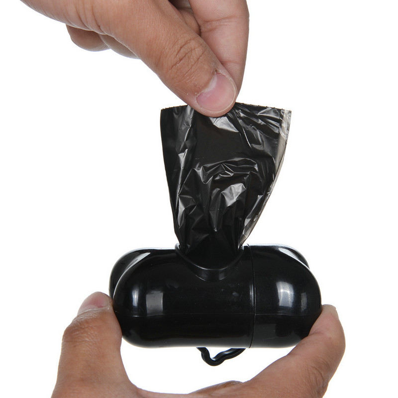 Mājdzīvnieku izkārnījumu maisiņu dozators suņu atkritumu maisu turētājs Plastmasas atkritumu maiss ar klipsi un maisu dozatoru 6 rullīšu atkritumu maisi