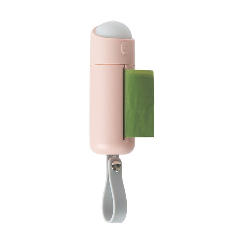 Držač vrećica za izmet USB punjiva svjetiljka pričvršćuje se na povodac za pse Dozator vrećica za otpad sa svjetlom za noćno trčanje