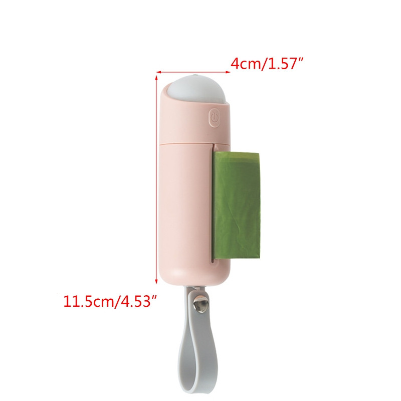 Držač vrećica za izmet USB punjiva svjetiljka pričvršćuje se na povodac za pse Dozator vrećica za otpad sa svjetlom za noćno trčanje