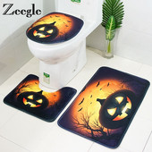 Zeegle Halloween prostirka za kupaonicu 3kom/set Kupaonski tepih Podloga za noge Protuklizna prostirka za WC prostirke za kupaonicu Upijajuće kupaonske podne prostirke