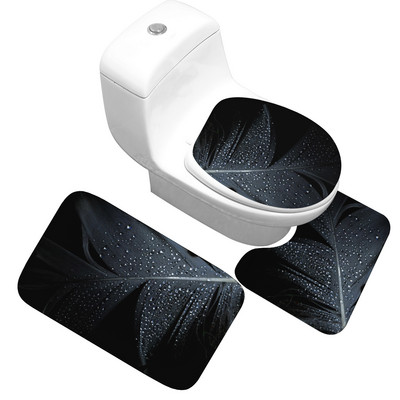 Zeegle set kupaonskih prostirača od 3 komada protiv klizanja, postolje za WC školjku, poklopac za WC školjku, podloga za noge, flanelska mekana upijajuća podloga za kupaonske noge