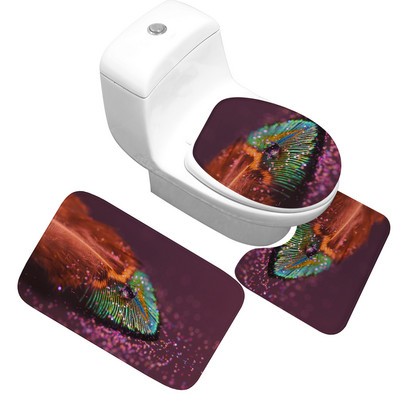 Zeegle set kupaonskih prostirača od 3 komada protiv klizanja, postolje za WC školjku, poklopac za WC školjku, podloga za noge, flanelska mekana upijajuća podloga za kupaonske noge