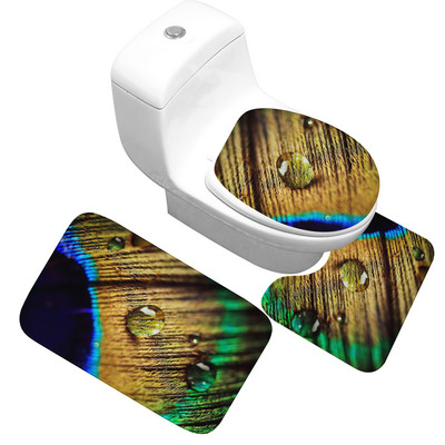 Zeegle set kupaonskih prostirača od 3 komada protiv klizanja, postolje za WC školjku, poklopac za WC školjku, podloga za noge, flanelska mekana upijajuća podloga za kupaonske noge