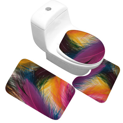 Zeegle set kupaonskih prostirača od 3 komada protiv klizanja, postolje za WC školjku, poklopac za WC školjku, podloga za noge, flanelska mekana upijajuća podloga za kupaonske noge