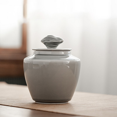 Urna za kućne ljubimce, urna za životinje, kremiranje, spremnici za pohranu otporni na vlagu, celadon ledeno siva glazura travnato siva, mačja urna, urna za psa, komemorativni
