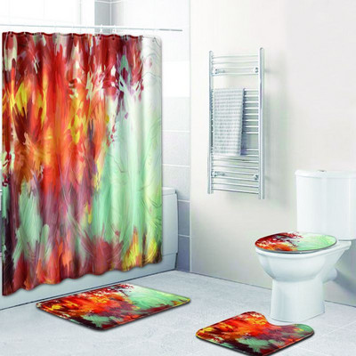 Zeegle otisnute kupaonske prostirke i tepisi Tepih za tuširanje Vodoupijajuća prostirka za kupaonicu Neklizajuće prostirke za kupaonicu Mekana toaletna prostirka Set od 4 komada