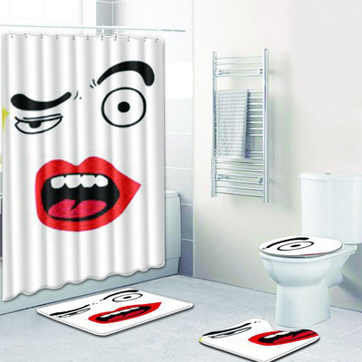 Zeegle otisnute kupaonske prostirke i tepisi Tepih za tuširanje Vodoupijajuća prostirka za kupaonicu Neklizajuće prostirke za kupaonicu Mekana toaletna prostirka Set od 4 komada