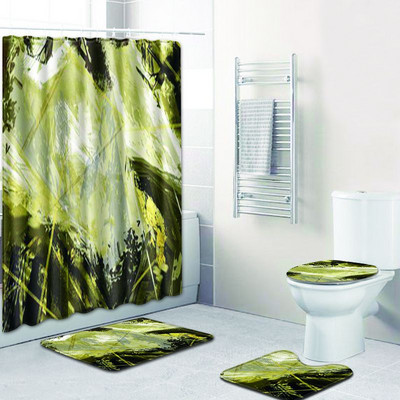 Zeegle otisnute kupaonske prostirke i tepisi Tepih za tuširanje Vodoupijajuća prostirka za kupaonicu Neklizajuće prostirke za kupaonicu Mekana toaletna prostirka Set od 4 komada