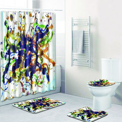 Zeegle otisnute kupaonske prostirke i tepisi Tepih za tuširanje Vodoupijajuća prostirka za kupaonicu Neklizajuće prostirke za kupaonicu Mekana toaletna prostirka Set od 4 komada