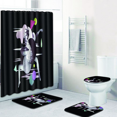 Zeegle otisnute kupaonske prostirke i tepisi Tepih za tuširanje Vodoupijajuća prostirka za kupaonicu Neklizajuće prostirke za kupaonicu Mekana toaletna prostirka Set od 4 komada