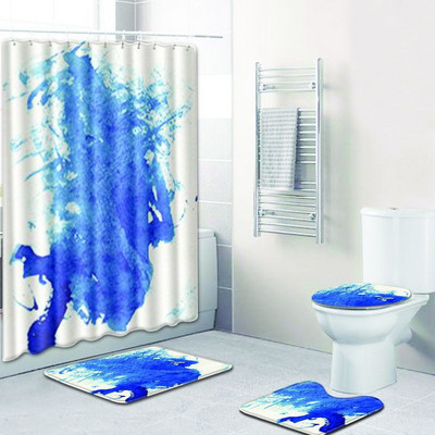 Zeegle otisnute kupaonske prostirke i tepisi Tepih za tuširanje Vodoupijajuća prostirka za kupaonicu Neklizajuće prostirke za kupaonicu Mekana toaletna prostirka Set od 4 komada