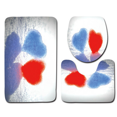 Zeegle Valentine's 3 dab./komplekts paklājiņi vannas istabai un tualetei Mazgājami tualetes vannas paklājiņi Pretslīdes vannas istabas paklāji Grīdas paklāji