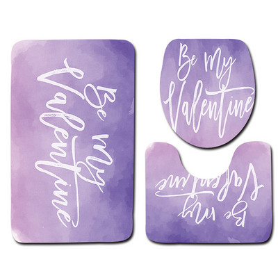 Zeegle Valentine's 3 dab./komplekts paklājiņi vannas istabai un tualetei Mazgājami tualetes vannas paklājiņi Pretslīdes vannas istabas paklāji Grīdas paklāji