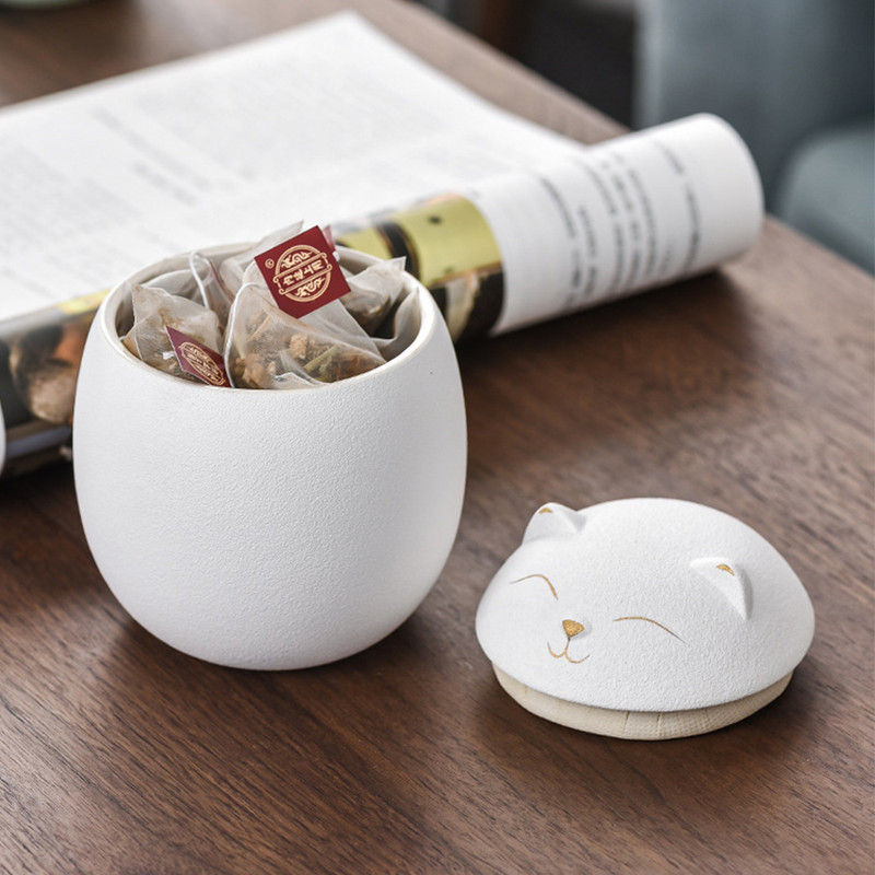 Keramički spremnik za kućne ljubimce u obliku mačke Memorijalna urna Pečat Posuda Veliki kovčeg za uspomene Porculanska staklenka Spremište za pepeo za kućne ljubimce Držač za uspomenu