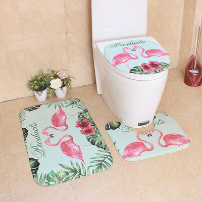 Set prostirki za kupaonicu Kupaonski tepih Otirač Prostirka za tuširanje Za kupaonicu Flanel Komplet kupaonskih prostirki WC prostirka Upijajuća kupaonska prostirka za noge