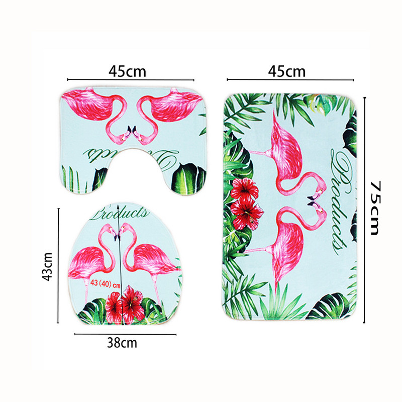 Set prostirki za kupaonicu Kupaonski tepih Otirač Prostirka za tuširanje Za kupaonicu Flanel Komplet kupaonskih prostirki WC prostirka Upijajuća kupaonska prostirka za noge