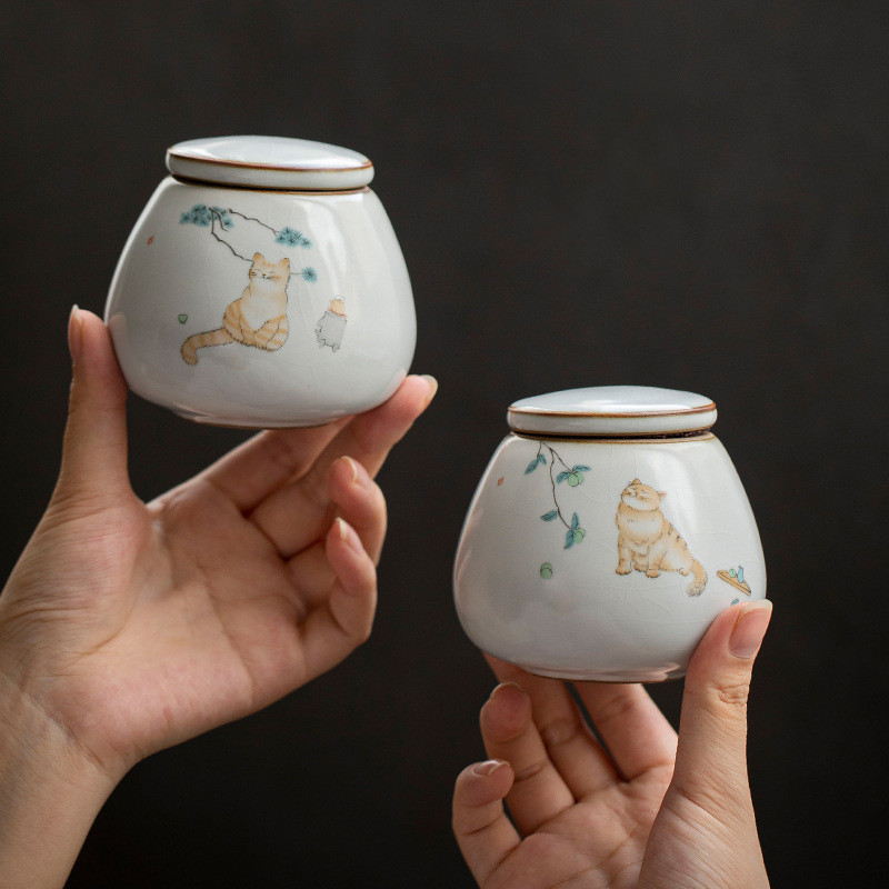 Mačka urna za kućne ljubimce Pepeo za mačke Spomenik Urne za kremiranje Ručno izrađene bijele ukrasne urne za pogreb Mačka urna Spomenik mačku