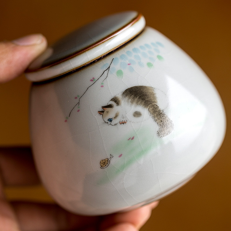 Mačka urna za kućne ljubimce Pepeo za mačke Spomenik Urne za kremiranje Ručno izrađene bijele ukrasne urne za pogreb Mačka urna Spomenik mačku