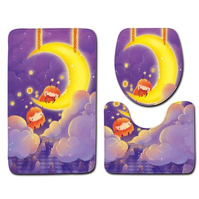 Zeegle karikatūras paklājiņš tualetei Vannas istabas paklāju komplekts Pretslīdes vannas paklāji Vannas istabas paklājiņš Absorbējošs vannas paklājiņš dušas paklājs grīdai