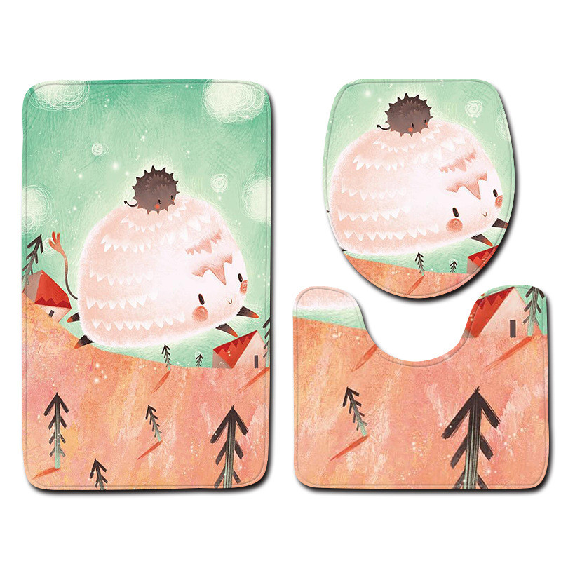 Zeegle karikatūras paklājiņš tualetei Vannas istabas paklāju komplekts Pretslīdes vannas paklāji Vannas istabas paklājiņš Absorbējošs vannas paklājiņš dušas paklājs grīdai