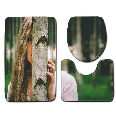 Otisnuta prostirka za kupaonicu za seksi žene, kupaonski tepih, neklizajuća navlaka za WC sjedalo, prostirka za kupaonicu, upijajuća memorijska pjena, kupaonska prostirka za tuš kabinu